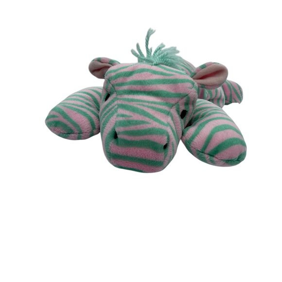 TY Baby Pillow Pals Zulu The Zebra Plush STUFFED Toy Green & Pink Stripes - Picture 3 of 11